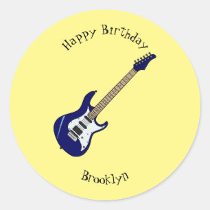 Sticker Rond Illustration de guitare électrique