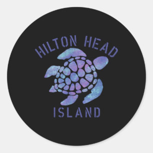 Sticker Rond Illustration de Hilton Head Island Sc Beach