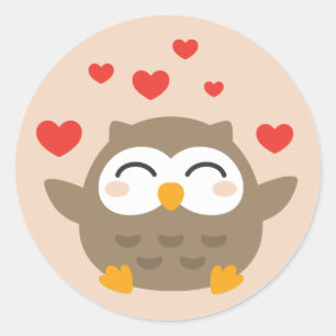 Sticker Rond Illustration de I Owl You