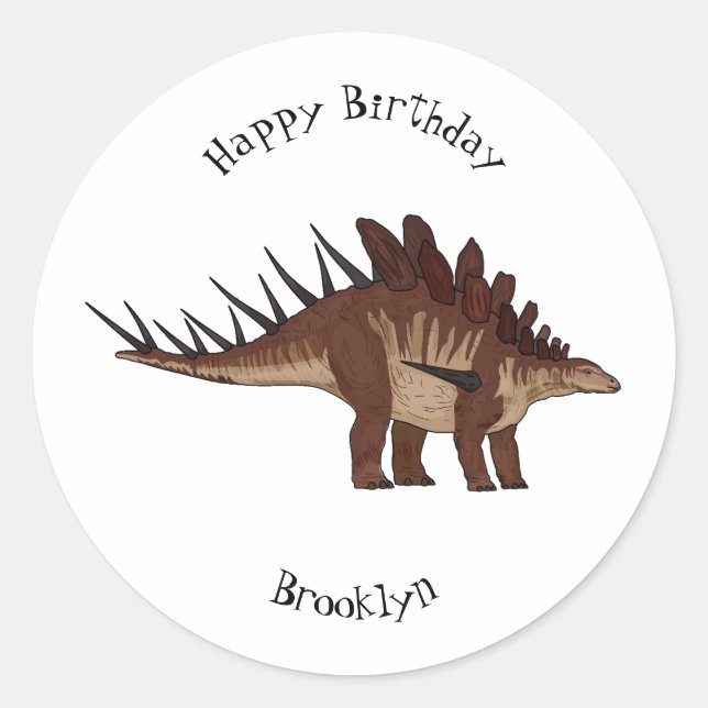 Sticker Rond Illustration de Kentrosaurus (Devant)