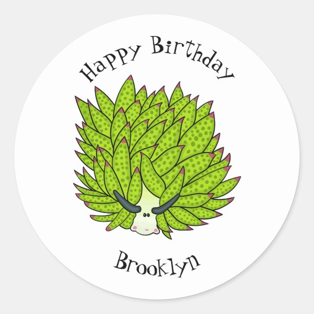 Sticker Rond Illustration de la feuille de limon (Devant)