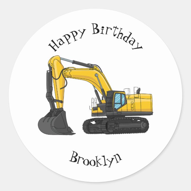 Sticker Rond Illustration de la pelle Crawler (Devant)