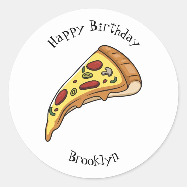 Sticker Rond Illustration de la pizza (Devant)