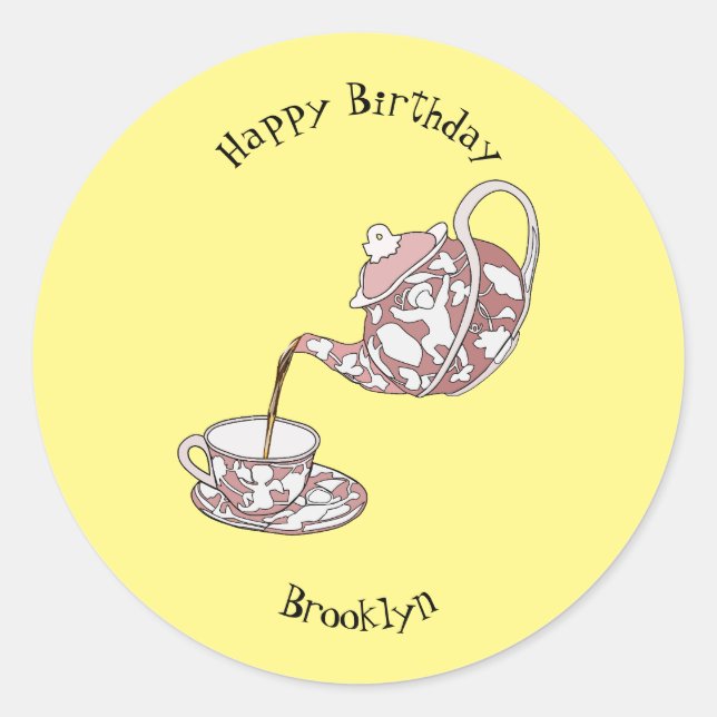 Sticker Rond Illustration de la série Teacup (Devant)