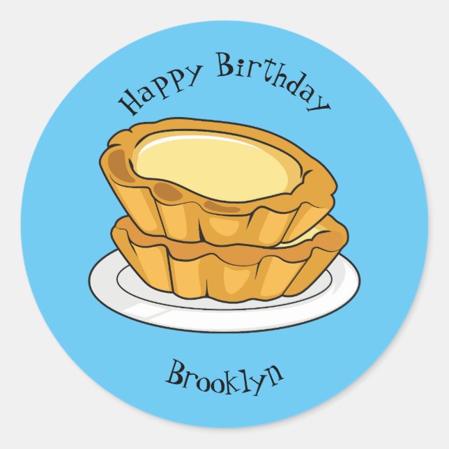 Sticker Rond Illustration de la tarte à l'oeuf (Devant)