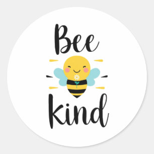 Sticker Rond Illustration de l'abeille fantaisiste et gentille