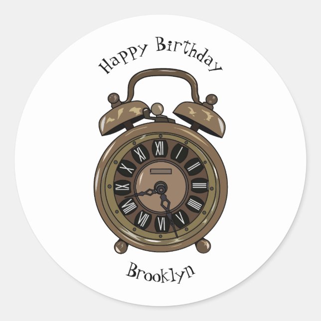 Sticker Rond Illustration de l'horloge d'alarme (Devant)