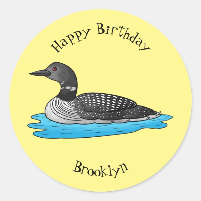 Sticker Rond Illustration de Loon bird (Devant)