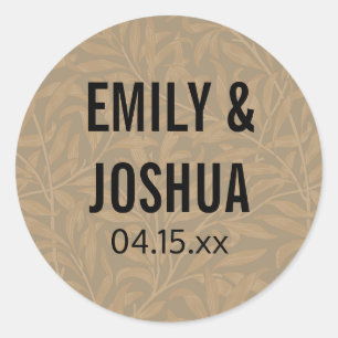 Sticker Rond Illustration de mariage victorien vintage 1844