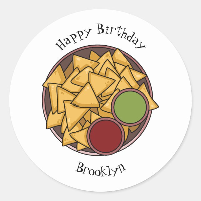 Sticker Rond Illustration de Nachos (Devant)