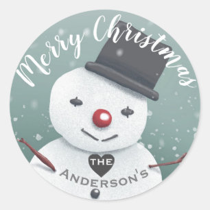 Sticker Rond Illustration de Noël d'hiver