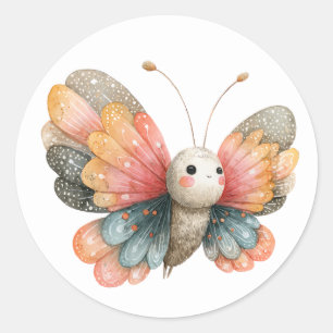 Sticker Rond Illustration de papillon mûr Aquarelle