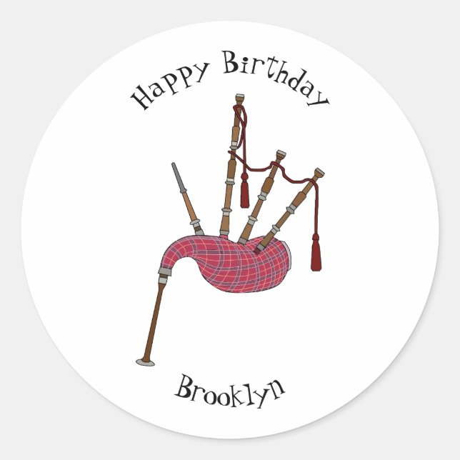 Sticker Rond Illustration de pipes (Devant)