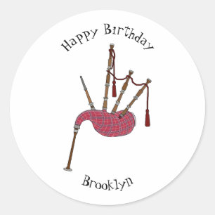 Sticker Rond Illustration de pipes