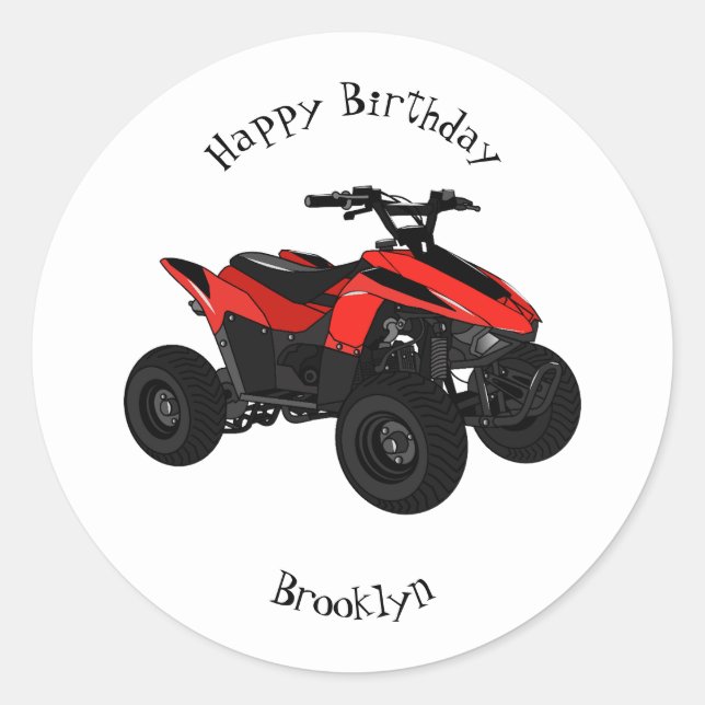 Sticker Rond Illustration de Quad bike atv (Devant)