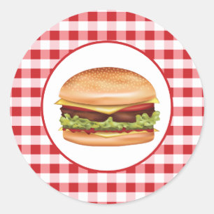 Sticker Rond Illustration de restauration rapide de hamburger s