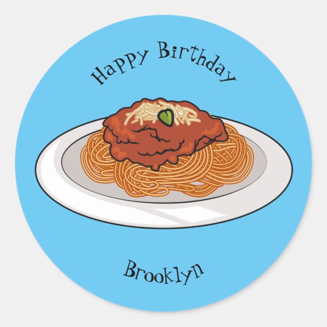 Sticker Rond Illustration de Spaghetti (Devant)