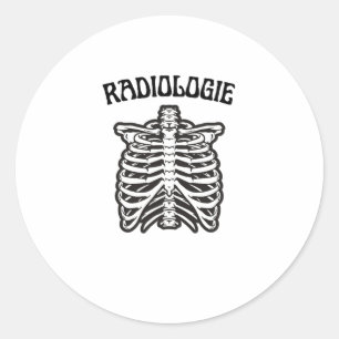 Sticker Rond Illustration de squelette de cage thoracique de ra