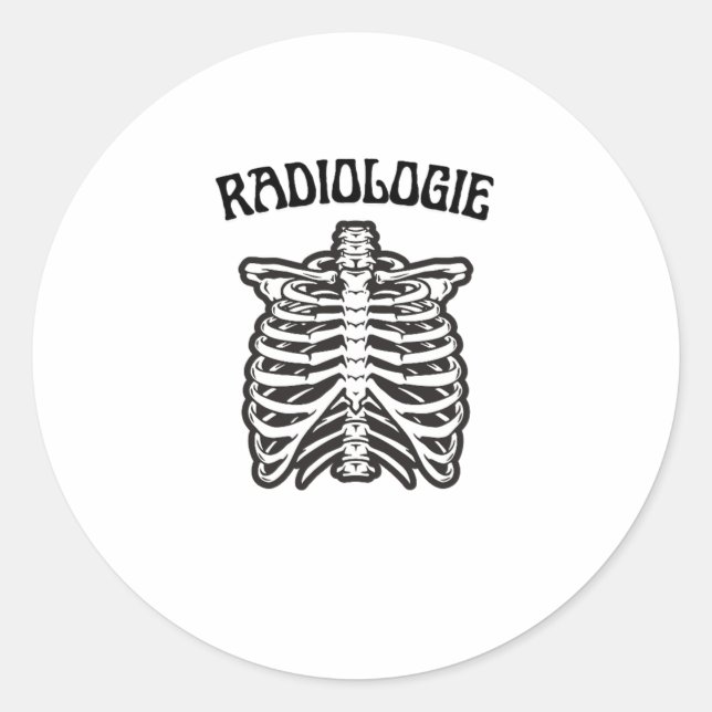 Sticker Rond Illustration de squelette de cage thoracique de ra (Devant)