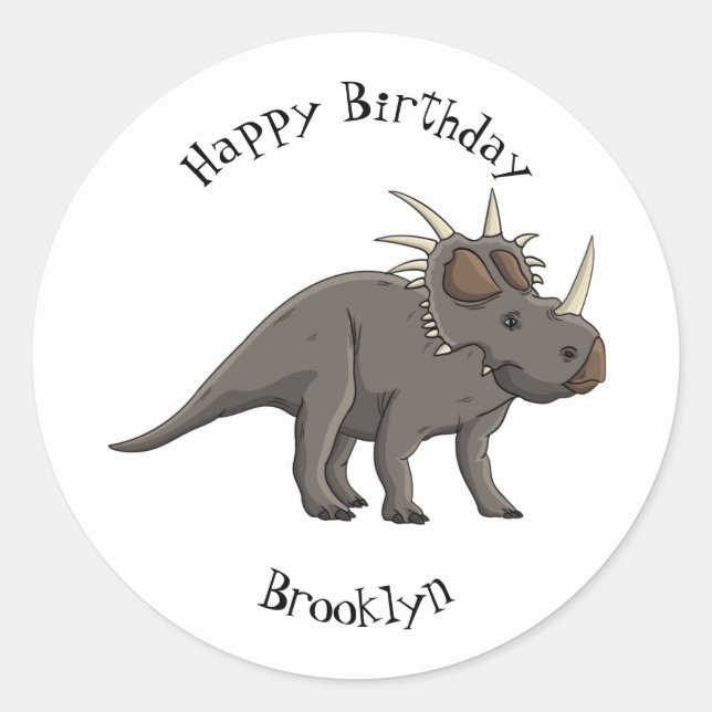 Sticker Rond Illustration de Styracosaurus (Devant)
