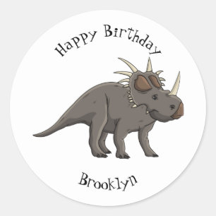 Sticker Rond Illustration de Styracosaurus