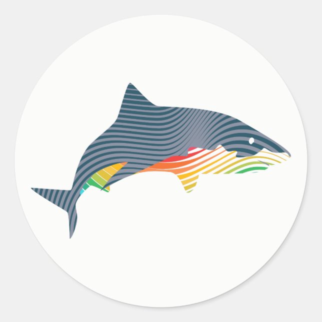 Sticker Rond Illustration de Swoosh Shark (Devant)