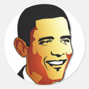 Sticker Rond Illustration de vecteur de Barack Obama