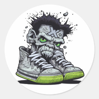 Sticker Rond Illustration de Zombie