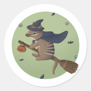 Sticker Rond Illustration d'Halloween : Numéro de l'Assistant