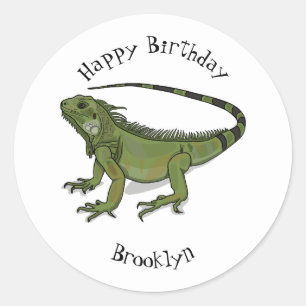 Sticker Rond Illustration d'Iguana