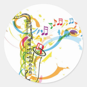 Sticker Rond Illustration d'instrument de musique