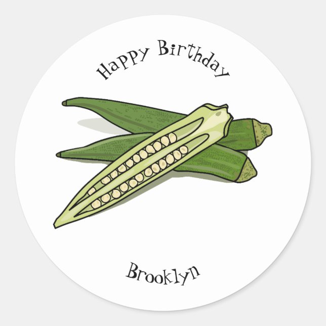 Sticker Rond Illustration d'Okra (Devant)