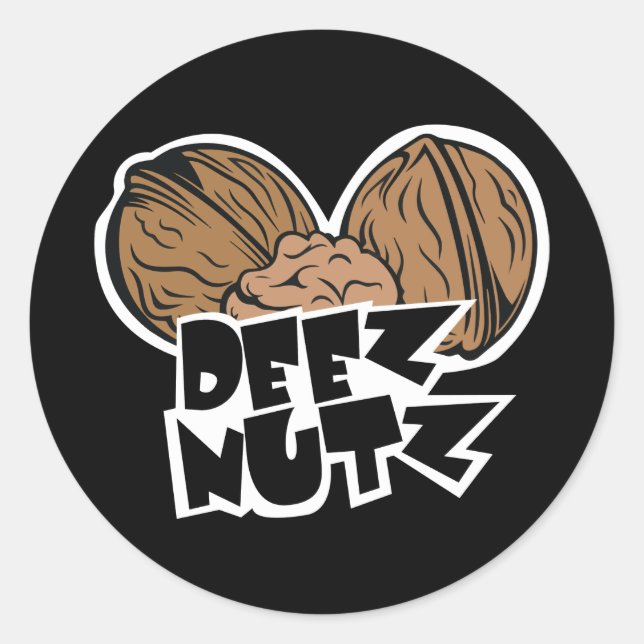 Sticker Rond Illustration drôle de Deez Nutz (Devant)