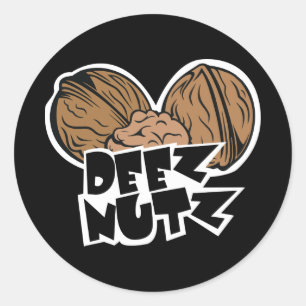Sticker Rond Illustration drôle de Deez Nutz