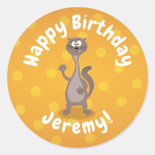 Sticker Rond Illustration drôle de tissage tissé