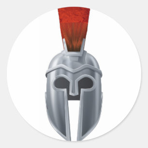Sticker Rond Illustration du casque spartiate