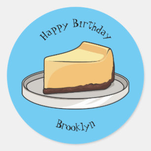Sticker Rond Illustration du dessin animé Cheesecake