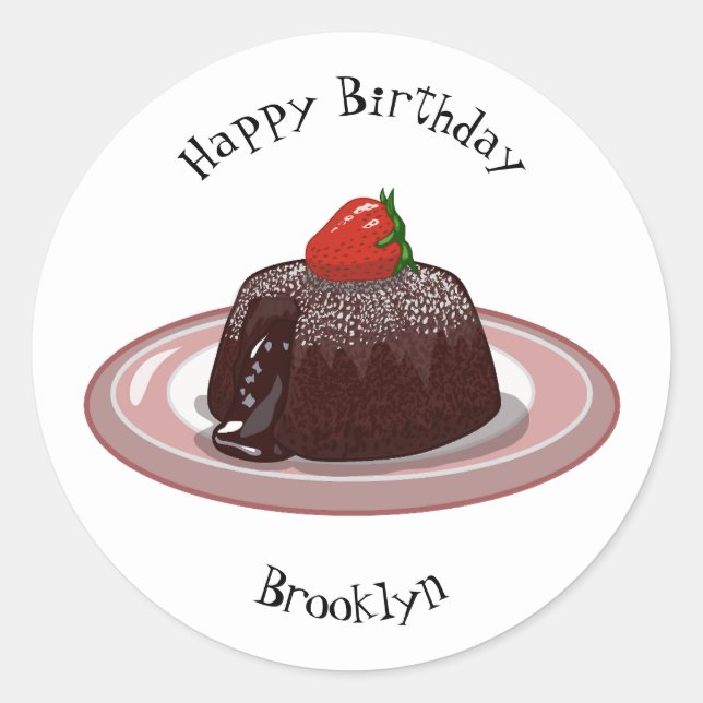Sticker Rond Illustration du gâteau de lave au chocolat (Devant)