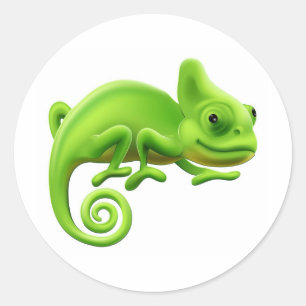 Sticker Rond Illustration du mignon Chameleon