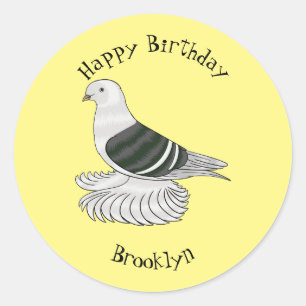 Sticker Rond Illustration du pigeon pigeon du Bouclier de Saxon