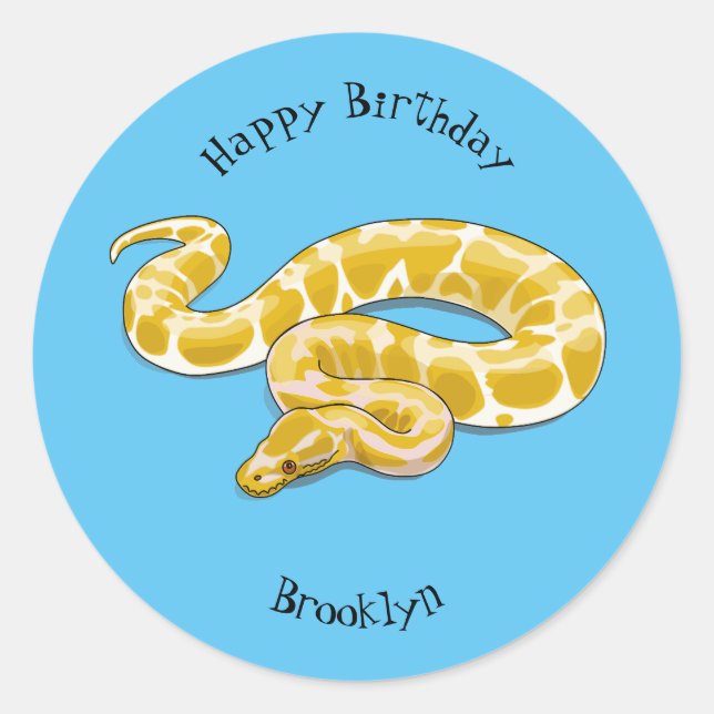 Sticker Rond Illustration du serpent python birman (Devant)