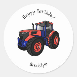 Sticker Rond Illustration du tracteur