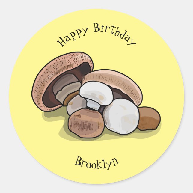 Sticker Rond Illustration d'un champignon (Devant)