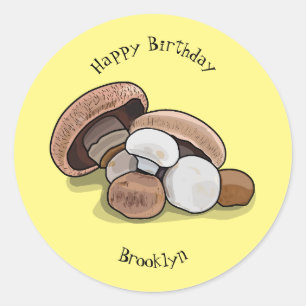 Sticker Rond Illustration d'un champignon