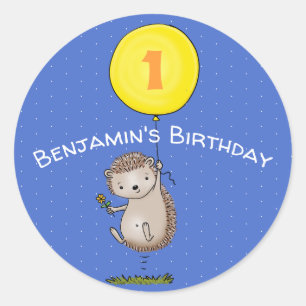 Sticker Rond Illustration d'un hérisson mignon