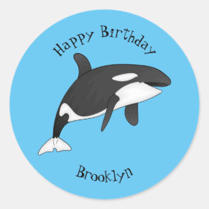 Sticker Rond Illustration d'une baleine tueuse