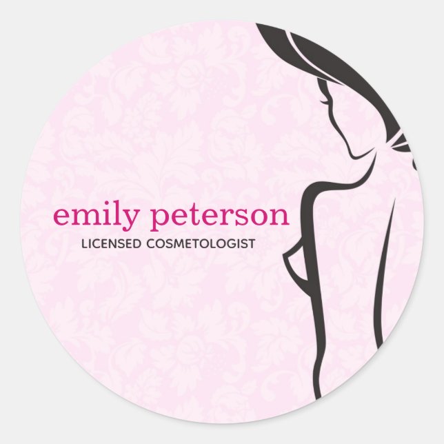 Sticker Rond Illustration d'une femme (Devant)