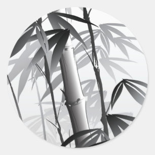 Sticker Rond Illustration d'une peinture de style oriental