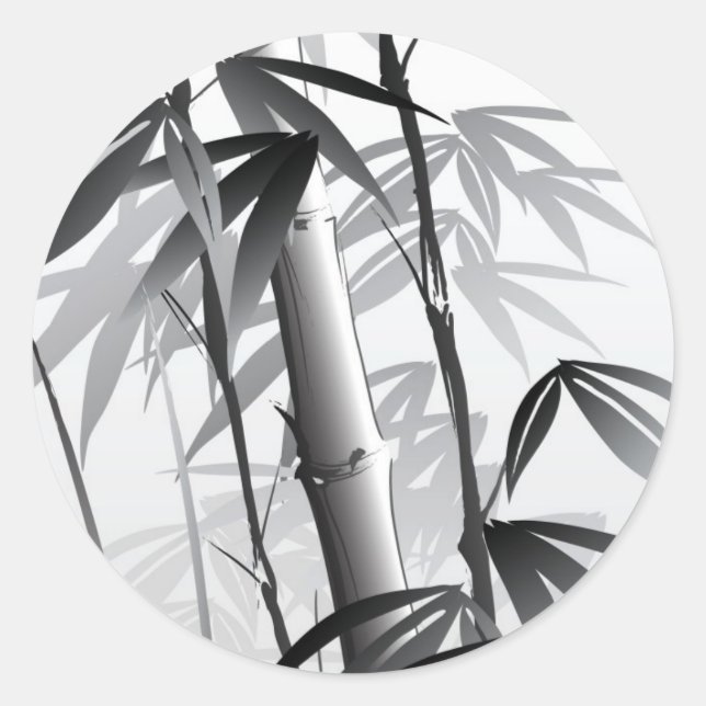 Sticker Rond Illustration d'une peinture de style oriental (Devant)