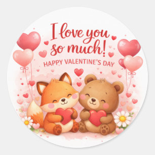 Sticker Rond Illustration mignonne pour la Saint-Valentin – “Je